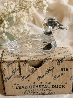 Princess House 24% Lead Crystal Duck Figurine Germany w/ Box